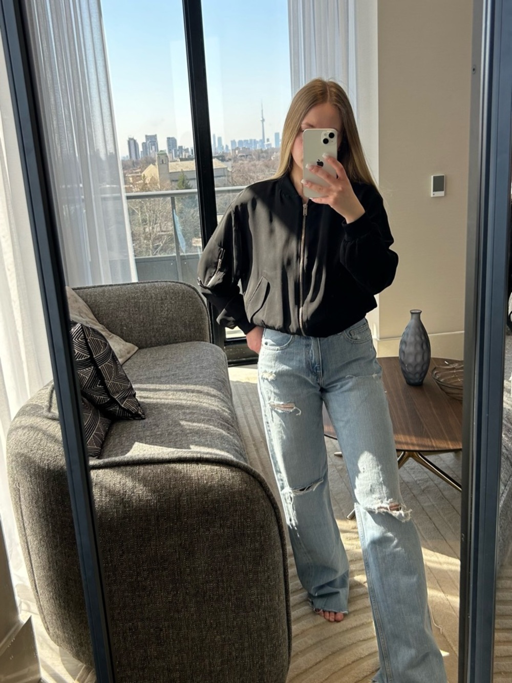 Zara Black Women's Bomber Jacket - Zip Front